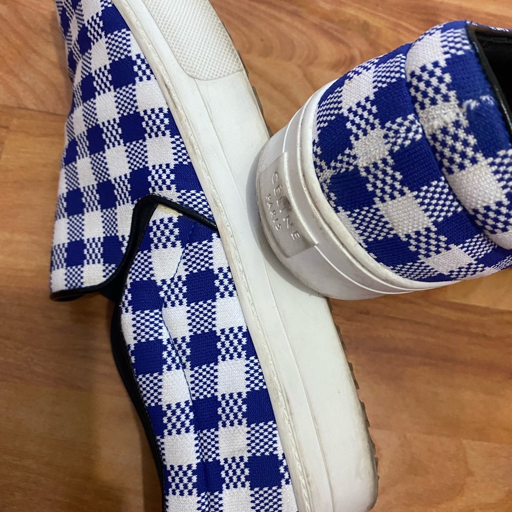 Celine Cobalt Canvas Slip On Sneakers Shoes - Picture 6 of 15